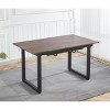 Vynxaria Walnut Square Extendable Coffee Table for Modern Living and Dining Spaces - 2 of 4