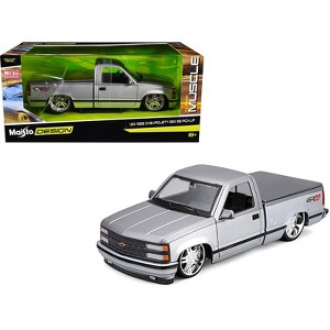 1993 Chevrolet 454 SS Pickup Truck Silver Metallic and Gray "Lowriders" "Maisto Design" Series 1/24 Diecast Model Car by Maisto - 1 of 4
