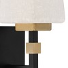 Possini Euro Design Beauregard Modern Wall Light Sconce Black Gold Hardwire 4 1/2" Fixture Square Linen Glass for Bedroom Reading Hallway House Home - image 3 of 4