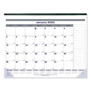 Monthly Desk Pad Calendar, 22 x 17, White/Gray/Blue Sheets, Black Binding, 12-Month (Jan to Dec): 2025 - 1 of 1