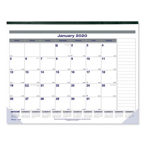 Monthly Desk Pad Calendar, 22 x 17, White/Gray/Blue Sheets, Black Binding, 12-Month (Jan to Dec): 2025 - image 1 of 1