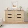 6-Drawer Natural Wood Double Dresser - Modern Storage with Recessed Handles for Bedroom or Living Room - 4 of 4