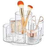 mDesign Spinning Makeup Storage Center - 9 Sections - Clear