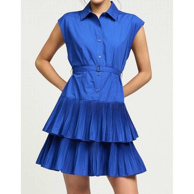 Women's Tiered Pleated Mini Dress - current air