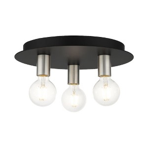 Livex Lighting Hillview 3 - Light Flush Mount in  Black - 1 of 1
