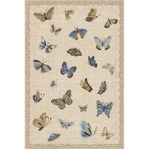 Garvee Machine Wash Area Rugs for Living Room, Butterfly Vintage Boho Carpet, Soft Non-Slip, Low Pile Large Area Rug for Dining Room - 1 of 1