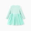 PATPAT Disney Frozen Elsa Princess Cinderella Ariel Baby/Toddler Dress, Ruffle Long-Sleeve Mesh Overlay Tulle Dress - 2 of 4