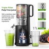 Masticating Juicer, 5.2 in Feed Chute for Whole Fruits &Vegetables,200W Slow Cold Press Juicer, 7-Stage Masticating,Dual Anti-Clog Filters,BPA free - 2 of 4