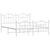 vidaXL White California King Metal Bed Frame with Headboard & Slats, No Mattress, Easy Assembly - 2 of 4