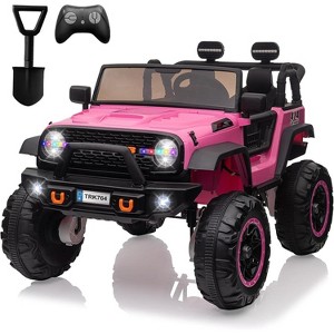 2 Seats 24V Kids Ride on Truck with Remote Control, Battery Powered Electric Ride Car Toy for 3-8 Years, 4 Motors,LED Light,Music - 1 of 4