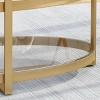 Plumeria Modern Iron with Tempered Glass Coffee Table Brass - Christopher Knight Home: Luxury Form Base, 18" High - 4 of 4
