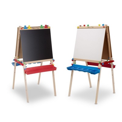 Melissa & Doug Deluxe Standing Art Easel - Dry-Erase Board, Chalkboard, Paper Roller