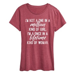 Women's - Instant Message - Once In A Lifetime Kind Of Woman Short Sleeve Graphic T-Shirt - 1 of 4