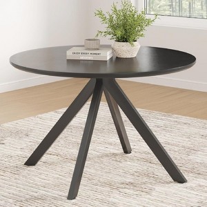 FONTOI End Tables, 47" Round Wooden Side Table with Non-slip Foot Pads, Couch Side Table for Bedroom Living Room, Black, 47.2"*29.5"*47.2" - 1 of 4