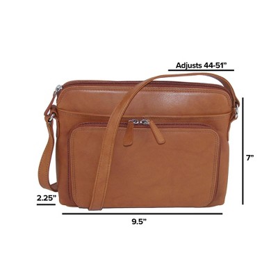 CTM Women's Leather Shoulder Bag Purse with Side Organizer, Antique Saddle — фото 5