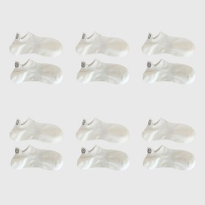 Anna-Kaci Women's 6pk Cotton White No - Show Socks with Smiley Face Embroidery - 1 of 3