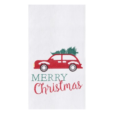 C&F Home Holiday Car Cotton Flour Sack Kitchen Towel Set of 2