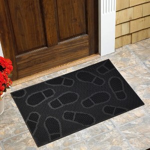 Evideco French Home Goods Outdoor Front Door Mat 30x18 Rubber Shoeprint - 1 of 4