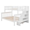 Twin Over Full Bunk Bed with Storage and Guard Rail for Bedroom - 3 of 4