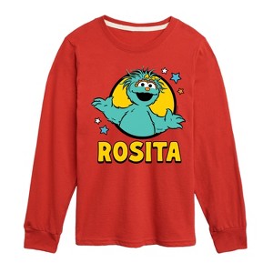 Boys' - Sesame Street - Rosita With Stars Long Sleeve Graphic T-Shirt - 1 of 3