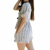 Women's Stripe Ruffled Shorts - MIOU MUSE - 3 of 3