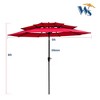 Sapphtopaz Patio Umbrella 3 Tiers Beach Umbrella Market Ventilated Top Umbrella with Crank and Tilt for Garden, Beach, Lawn, Backyard - 2 of 4