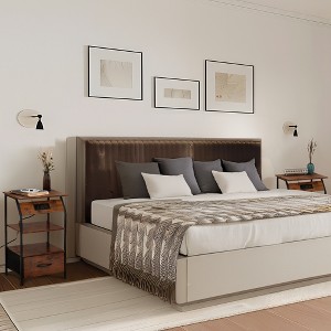 Sevobal Nightstands 1 Set Of Cloth Nightstand With Drawer, Lamp, Open Compartment, Elegant And Simple Design, Brown, 15.36"*11.73"*25.2" - 1 of 4
