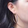 Mult - colors Crystal Stainless Steel Hoop Earring for Women, Hypoallergenic, Large 2 Hoops - 4 of 4