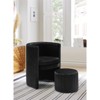 Meridian Furniture Selena Velvet Accent Chair and Ottoman Set in Black - 2 of 4