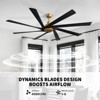 Siljoy 78-In Real Wood Blade Ceiling Fan Light with No Lights (Gold and Black Color with 8 Big Blades) for Bedroom  Living Room and Kitchen - 4 of 4