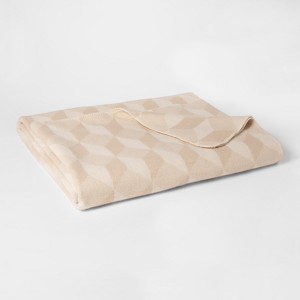 Twin Modern Printed Bed Blanket Tan - Project 62 + Nate Berkus