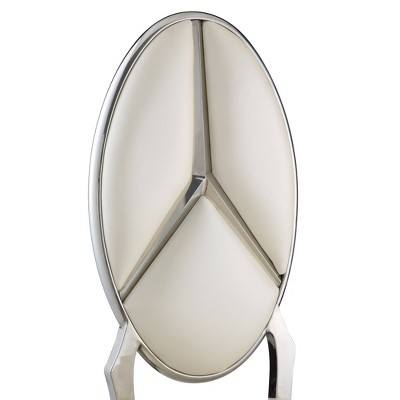 Beige Faux Leather Upholstered Side Chair Set