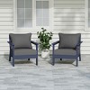 WestinTrends Avalon Outdoor Modern HDPE Patio Club Chairs with Deep Seat Cushions (Set of 2) - 2 of 4