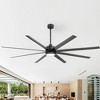 Airsurfer Oversized 84'' Color-Changing Integrated LED Matte Black with Black Blades Ceiling Fan With Light - Remote Included ( 8 -Blade ) - 4 of 4