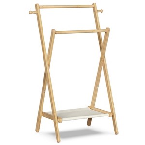 Bamboo Kids' Hangers - S Size: Natural, Durable & Safe for Children's Clothes - 1 of 4
