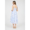 August Sky Women's Sleeveless Wide Mock Ties Ruched Floral Midi Dress - 2 of 4