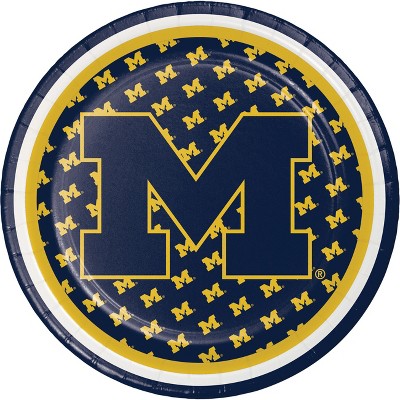 24ct University Of Michigan Wolverines Dessert Plates Blue - NCAA