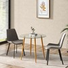 Tangkula Leisure Coffee Table Round Glass Dining Table w/ Metal Legs Kitchen Living Room - 3 of 4