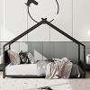 House Bed with Roof and Colorful Lights, Fun Bed for Kids and Teens, Low to Ground Design, Bed with Iron Frame Structure-Baofuwish - 3 of 4