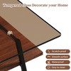 Mayeerty Rectangle Coffee Table, Tempered Glass Tabletop with Black Metal Legs, Modern Table for Living Room , Brown Glass - 4 of 4