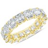 Pompeii3 10 1/2 Ct Asscher Cut Moissanite Eternity Ring Wedding Band 10k Gold - 4 of 4