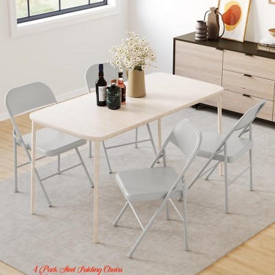 Office 2/4 Pack Metal Folding Chairs, All Steel Frame Portable Folding Chairs Set of 2/4, Easily Foldable and Stackable Event Chairs