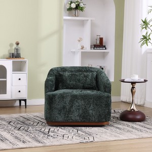 Circular Swivel Seat, Plush Accent Sofa for the Lounge, Full 360° Rotating Barrel Chair - 1 of 4