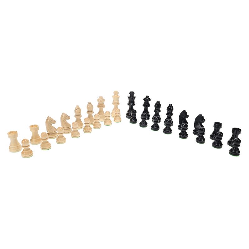 WE Games Black Stained Wood Staunton Weighted Chess Pieces,  3 in. King, 2 of 6