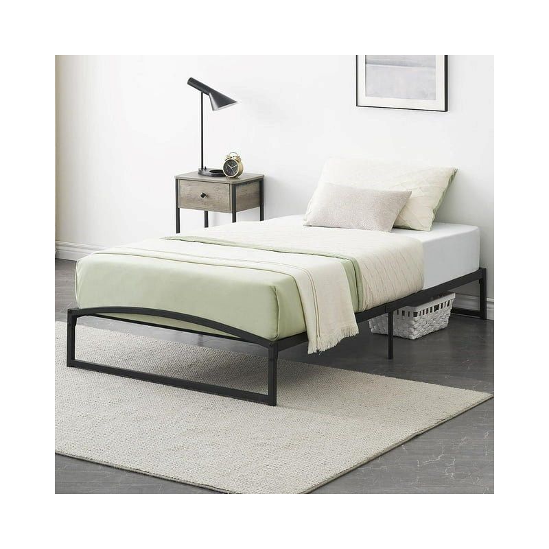 Whizmax Bed Frame Low Profile, 6 Inches White Metal Platform Bed Frame, Mattress Foundation, No Box Spring Needed, 4 of 8