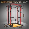 Power Cage with Smithbar, 2000 Lbs Power Rack with Cable Crossover System, Multi-Functional Strength Training Squat Rack - 3 of 4