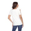 Women's Keyhole Neck Cutout Short Sleeve Top - White Mark - 3 of 4