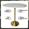 LeisureMod 48" Round Bar Height Dining Table with MDF Top Pub Table and Black Stainless Steel Pedestal Base Verve Collection - 4 of 4