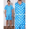 Lars Amadeus Men's Short Sleeves Hawaiian Polka Dots Shirts Shorts 2-Pieces Set - 4 of 4