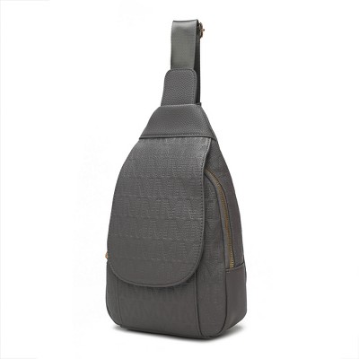 MKF Collection Cleisy M logo Embossed Vegan Leather Women’s Sling Bag by Mia K